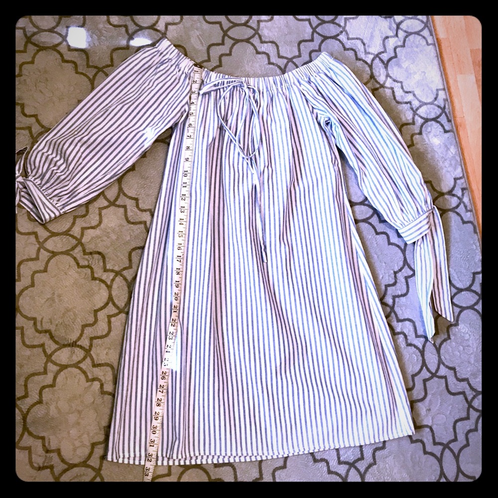 Blue and white stripes dress